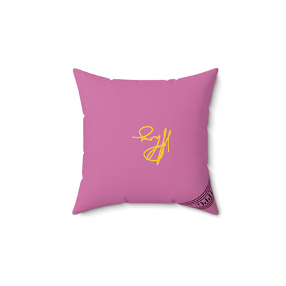 (Children) Spun Polyester "1-side" Square Pillow (4 sizes-Lt. Pink Bgd) - By: "TPPG KIds Collection"