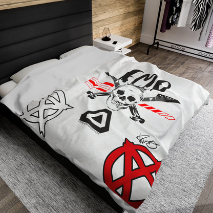 "TPPG-Apparels" Brand Presents one of it's "EMO" Brand Logo Styles White Velveteen Plush Blanket