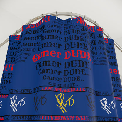 This is a Sleek "Gamer" Polyester Designer Style/ "TPPG-Apparels" Brand Shower Curtain