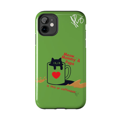 Ok Guys here's another one of our Cutest Coffee Pet Designs (in a Light Green Base Color) Verision from the 'TPPG Collection' Line carries Several sizes of the "iPhone Series" Tough Phone Cases