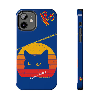 Custom Cat Design Phone Cases "Peek-A-BOOO.." (Black Multi-Colored)