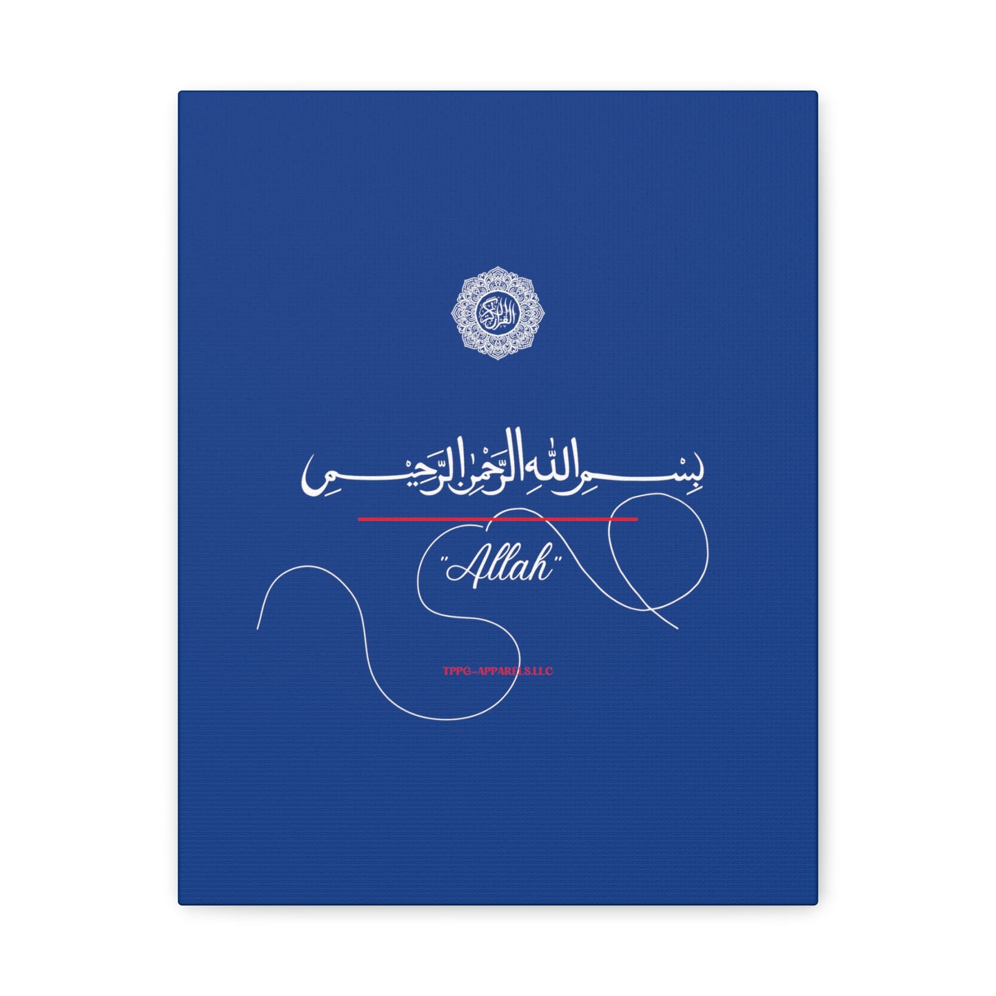 From our "TPPG Brand Arabic Faith Collection" - "Allah.." Canvas Gallery Wraps in Blue/White