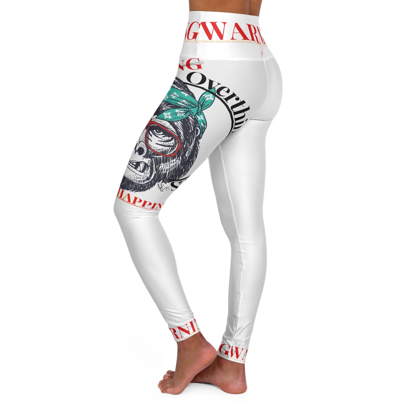 High Waisted Yoga ("WARNING") Leggings