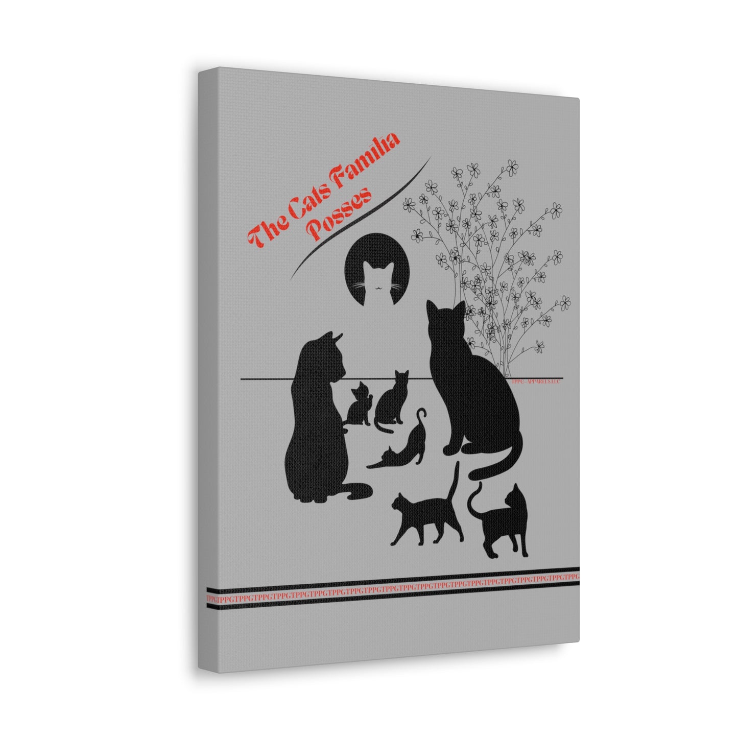 From our "TPPG Brand Pet Collection" - "The Cat Familia Posses.." Canvas Gallery Wraps in Lt. Grey