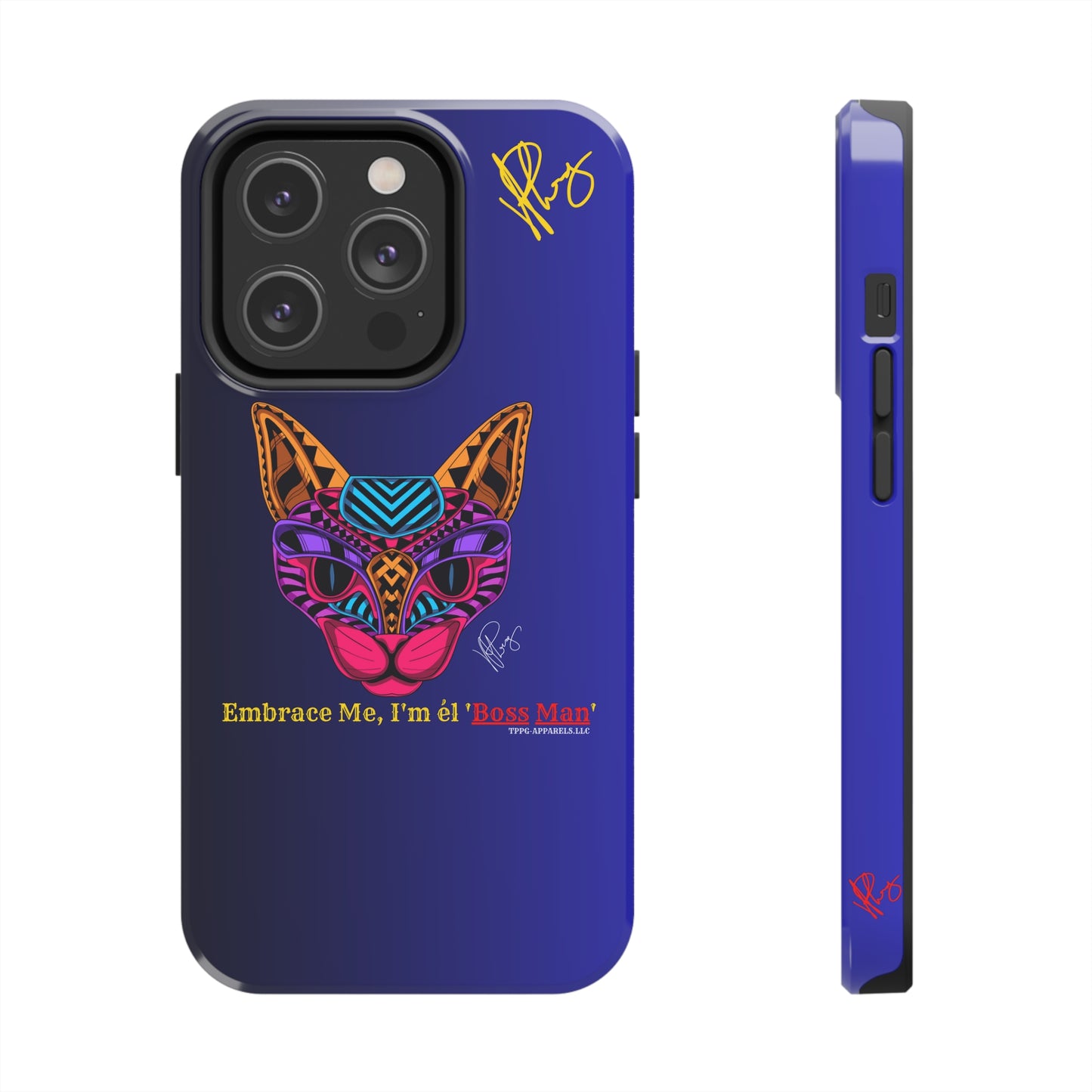 Cat Designs Phone Cases - iPhone/Samsung Galaxy & Google Pixel (Purple/Blue-Multi-Colored)