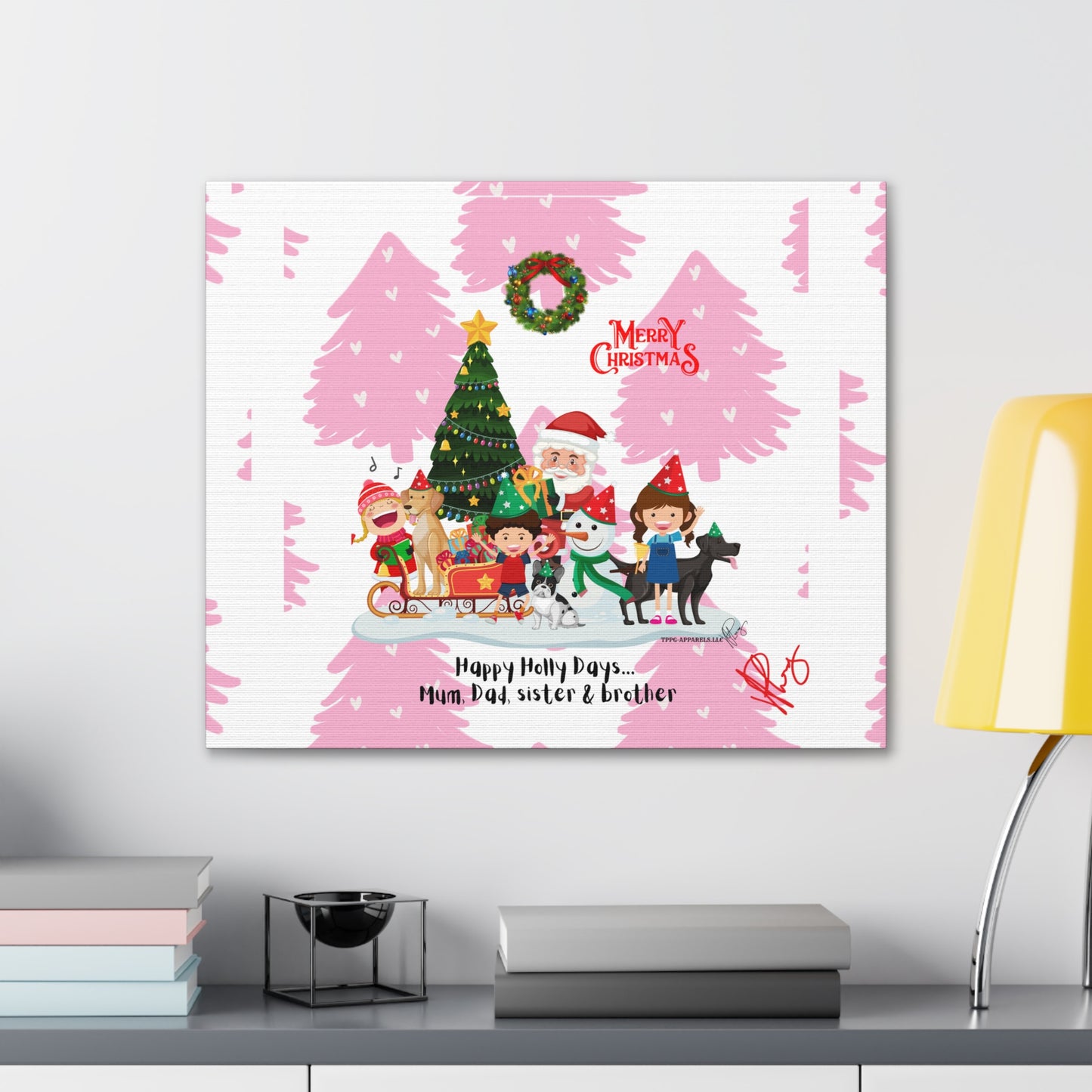 Happy Holidays-"TPPG Brand Christmas Collection" - Canvas Gallery Wraps "- in Bold colors