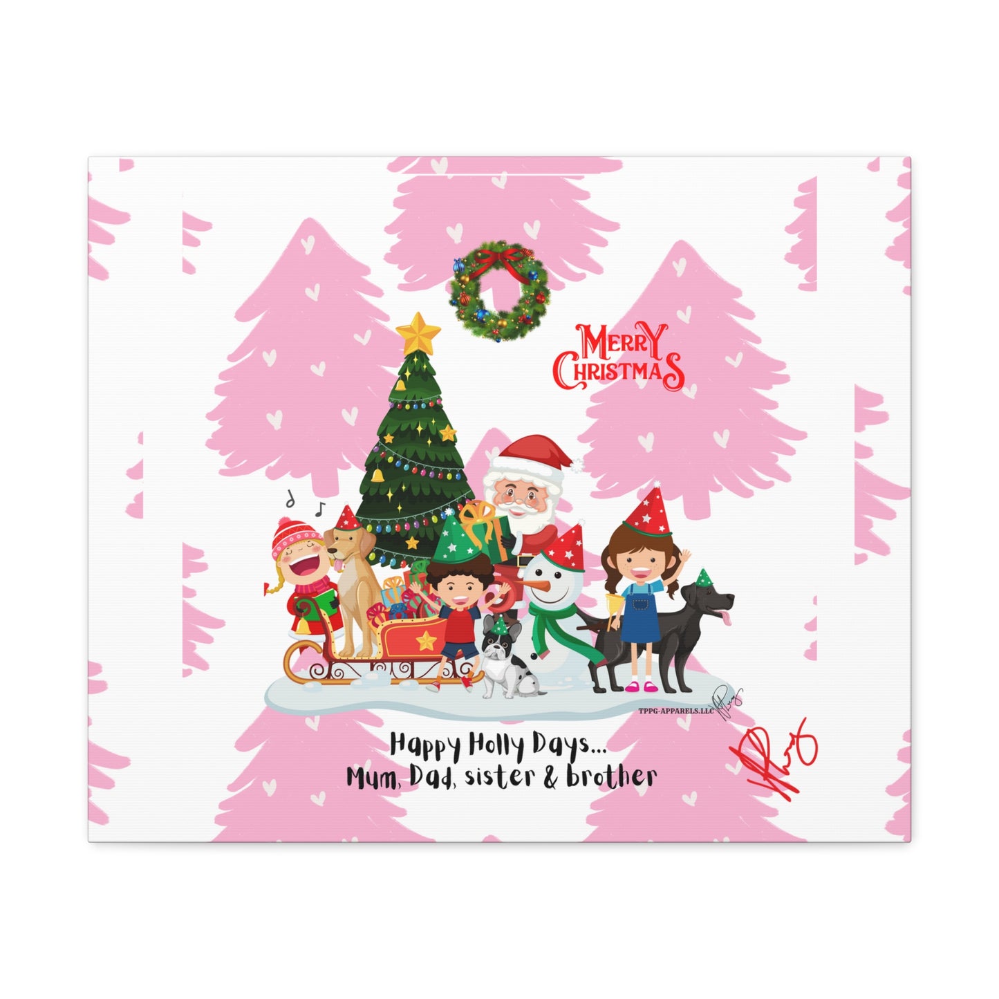 Happy Holidays-"TPPG Brand Christmas Collection" - Canvas Gallery Wraps "- in Bold colors