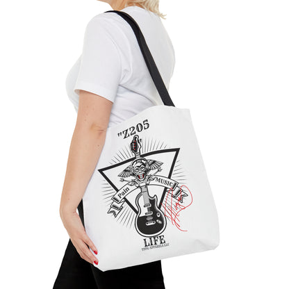 Our 'Z2050 Rock Music' 3 sizes Totes-White front facing Style Design Tote Bag from the 'TPPG-Apparel Z2050 Rock Music' Brand Collection