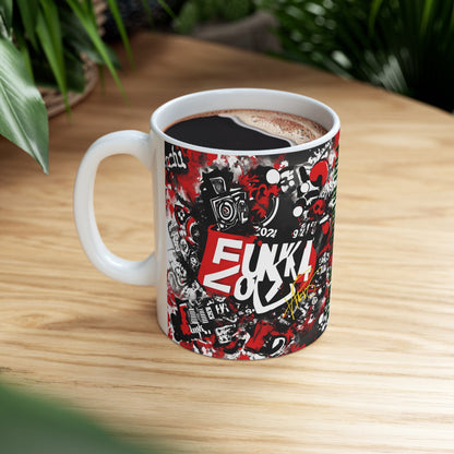 "Fun'iki2024" Ceramic Music Mug, (11oz, 15oz)