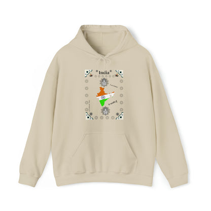 "India" Style Design Print Unisex Heavy Blend™ Hooded Sweatshirt - 6 sizes & 5 colors to choose from