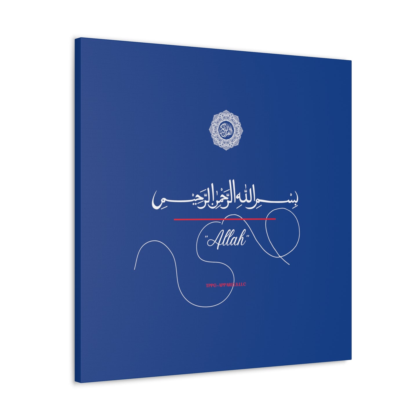 From our "TPPG Brand Arabic Faith Collection" - "Allah.." Canvas Gallery Wraps in Blue/White