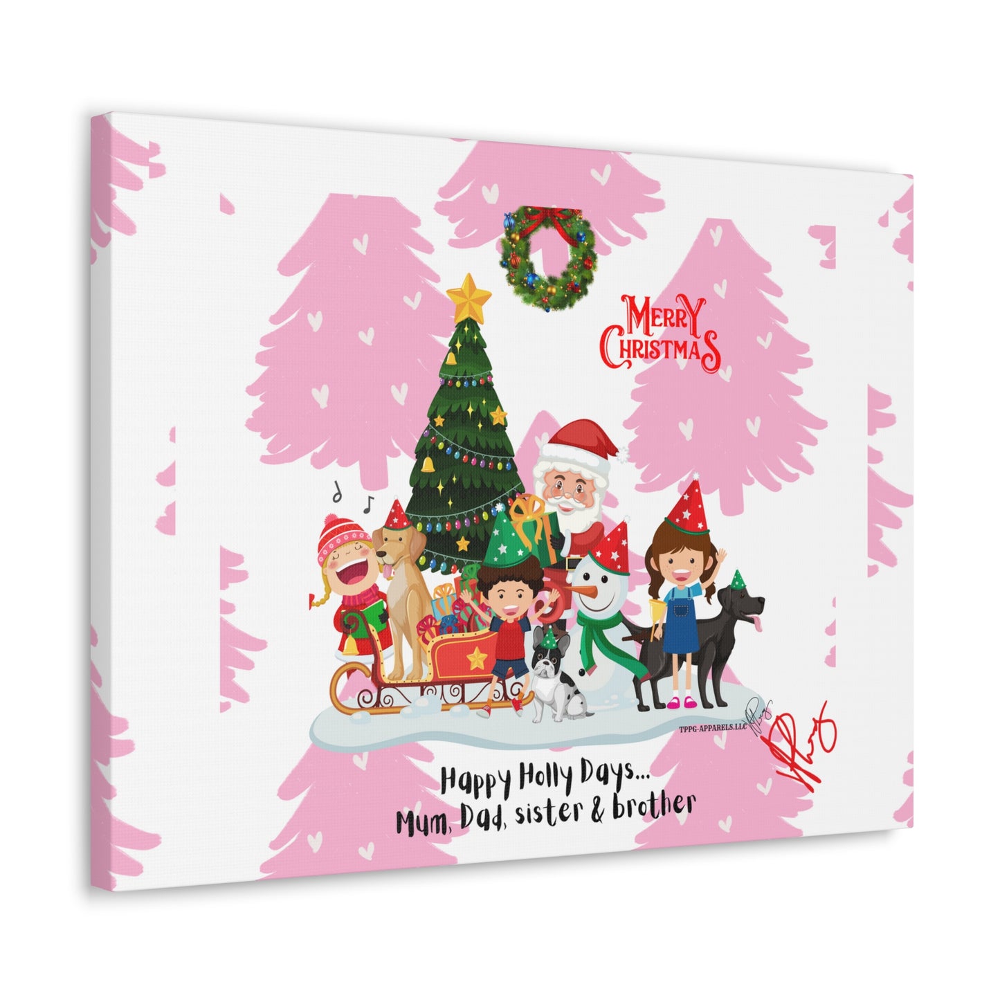 Happy Holidays-"TPPG Brand Christmas Collection" - Canvas Gallery Wraps "- in Bold colors