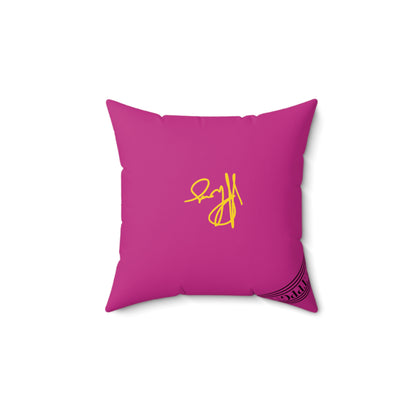 (Children) Spun Polyester ('1-side') Square Pillow (4 sizes-Deep Pink Bgd) - By: "TPPG KIds Collection"