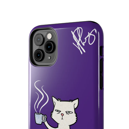 Lovely Bold Purple - Cutie "Coffee Cat" Pet Design Verision from the 'TPPG Collection' Line carries Several sizes of the "iPhone Series" Tough Phone Cases