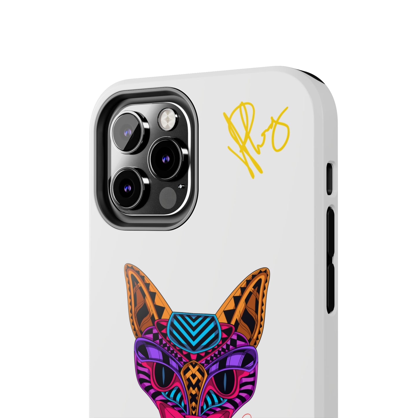 Cat Custom Designs Phone Cases - iPhone/Samsung Galaxy & Google Pixel (Multi-Colored White)