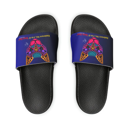 Our "TPPG Brand" White Top/White or Black Soles "Pet" Printed Men/Women's & Children Slide Sandals