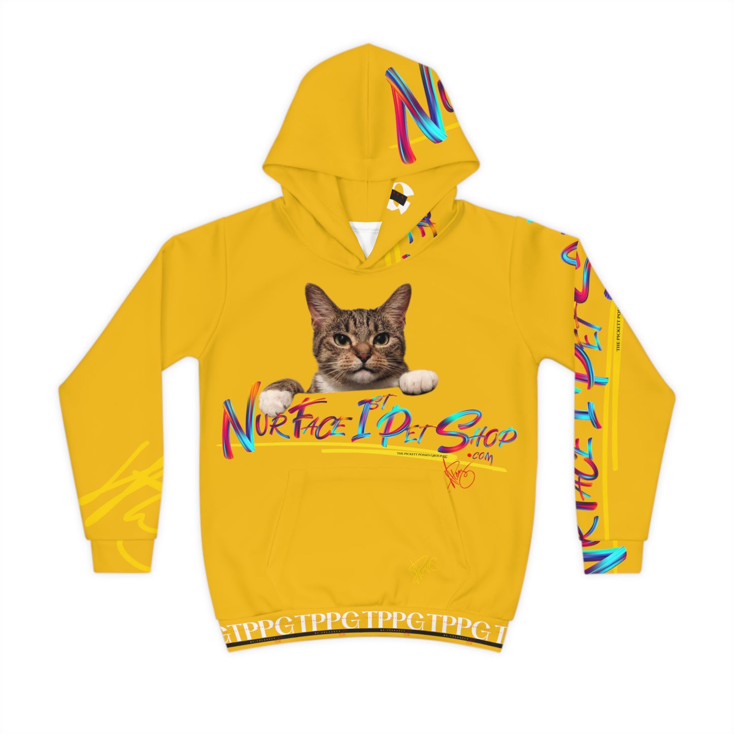 Kids/Children's (Golden Yellow) "TPPG Pet" Hoodie/Sweatshirt in 6 sizes