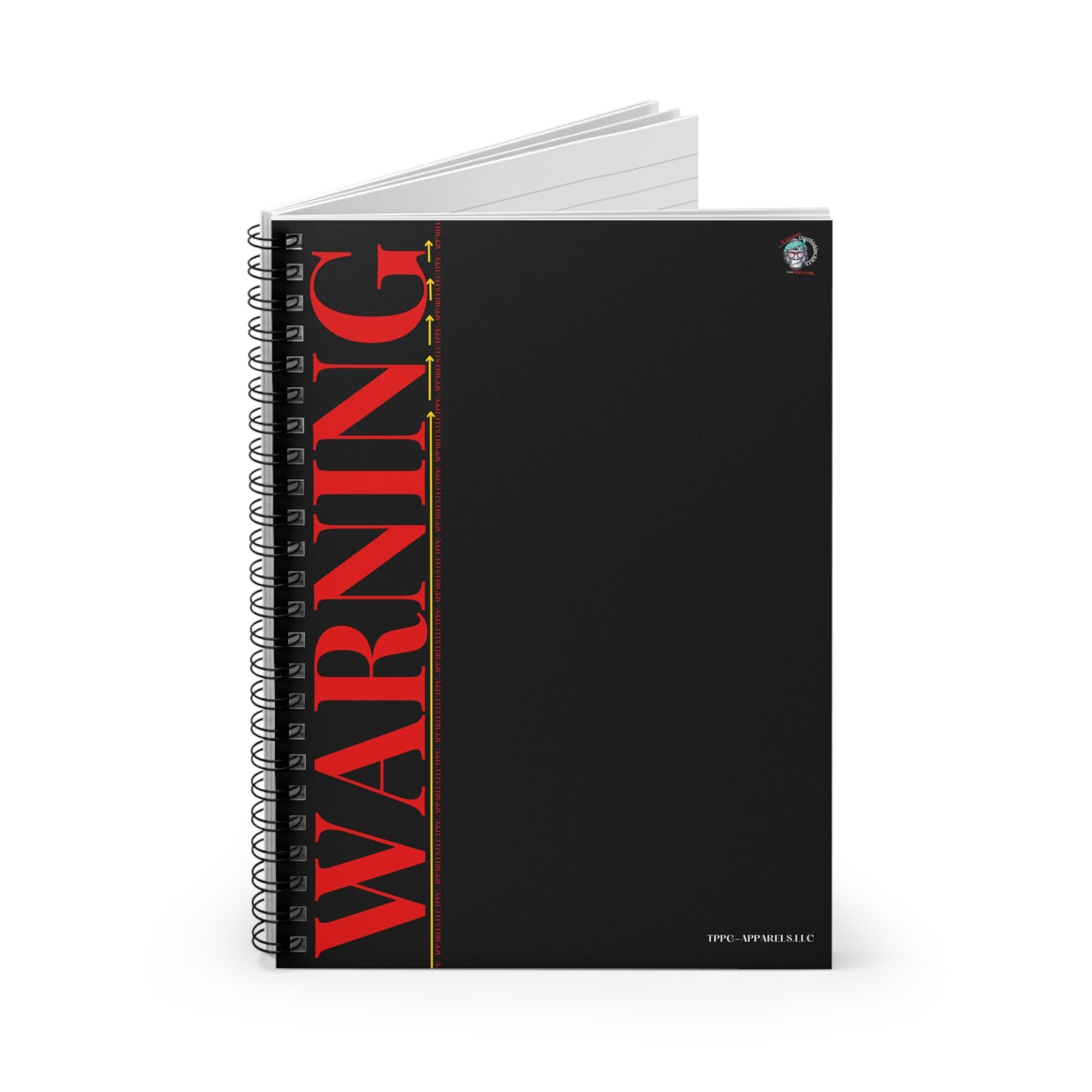 Spiral-Ruled Line Custom "Warning" Notebook