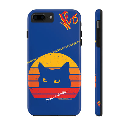 Custom Cat Design Phone Cases "Peek-A-BOOO.." (Black Multi-Colored)