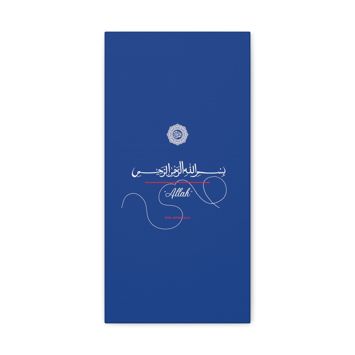 From our "TPPG Brand Arabic Faith Collection" - "Allah.." Canvas Gallery Wraps in Blue/White