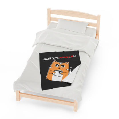 Velveteen "GooF CAt" Plush Blanket