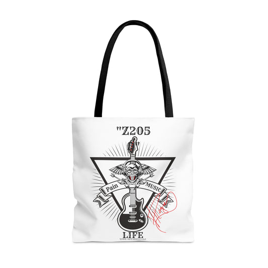 Our 'Z2050 Rock Music' 3 sizes Totes-White front facing Style Design Tote Bag from the 'TPPG-Apparel Z2050 Rock Music' Brand Collection