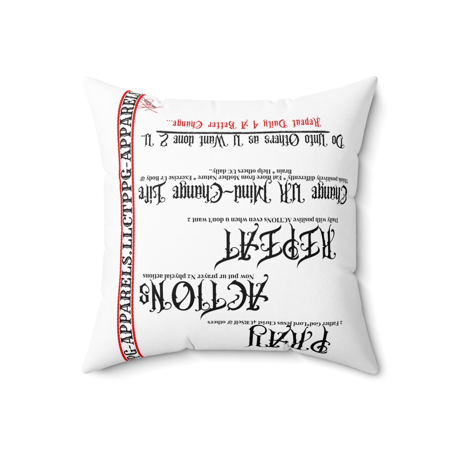 Square Throw "Pray~Action~Repeat" Pillow