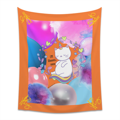 100% Polyester (I'm Sleepy, Now) Printed Wall Tapestry (Crusta Base color) from "TPPG Collections"