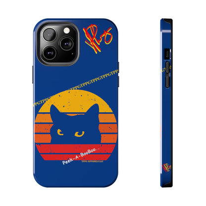 Custom Cat Design Phone Cases "Peek-A-BOOO.." (Black Multi-Colored)