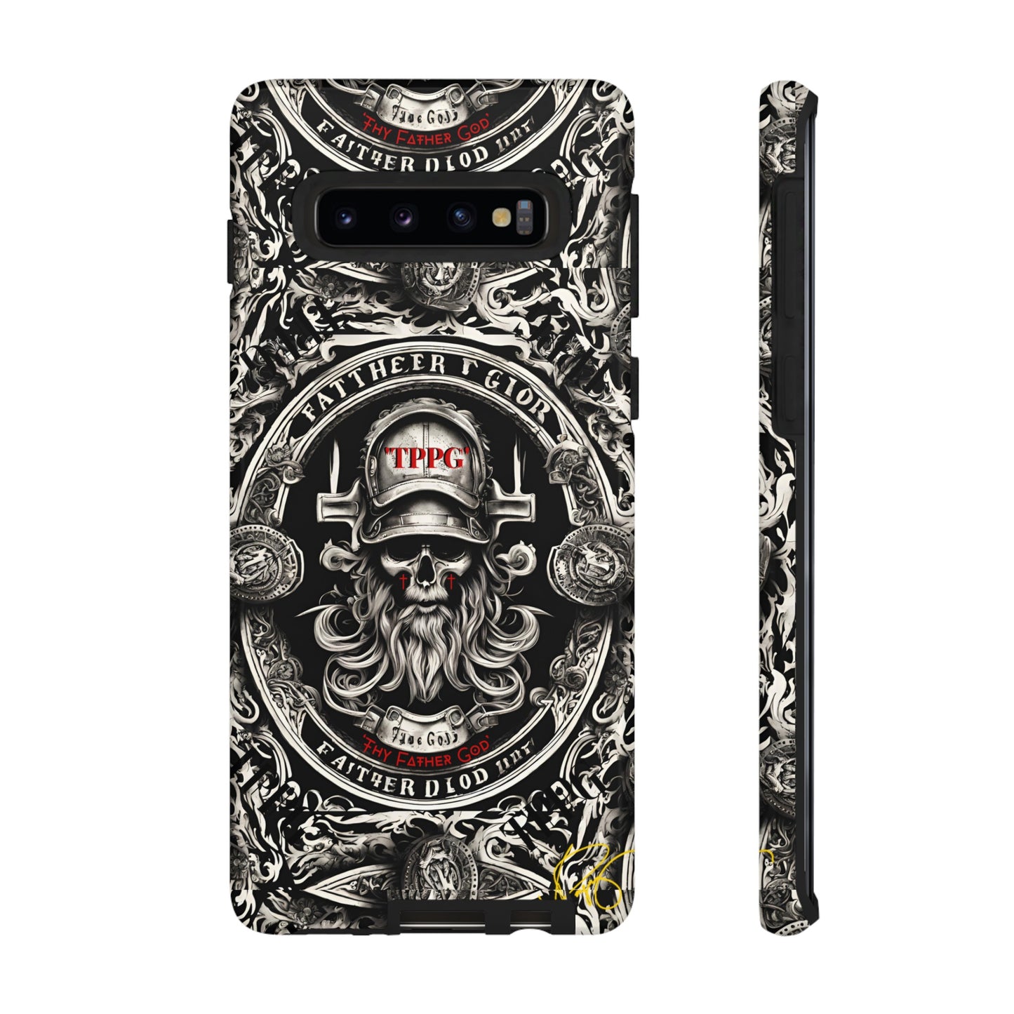 "Father God" iPhone/Google Pixel & Samsung Tough Phone Case (Black/Red & Grey)