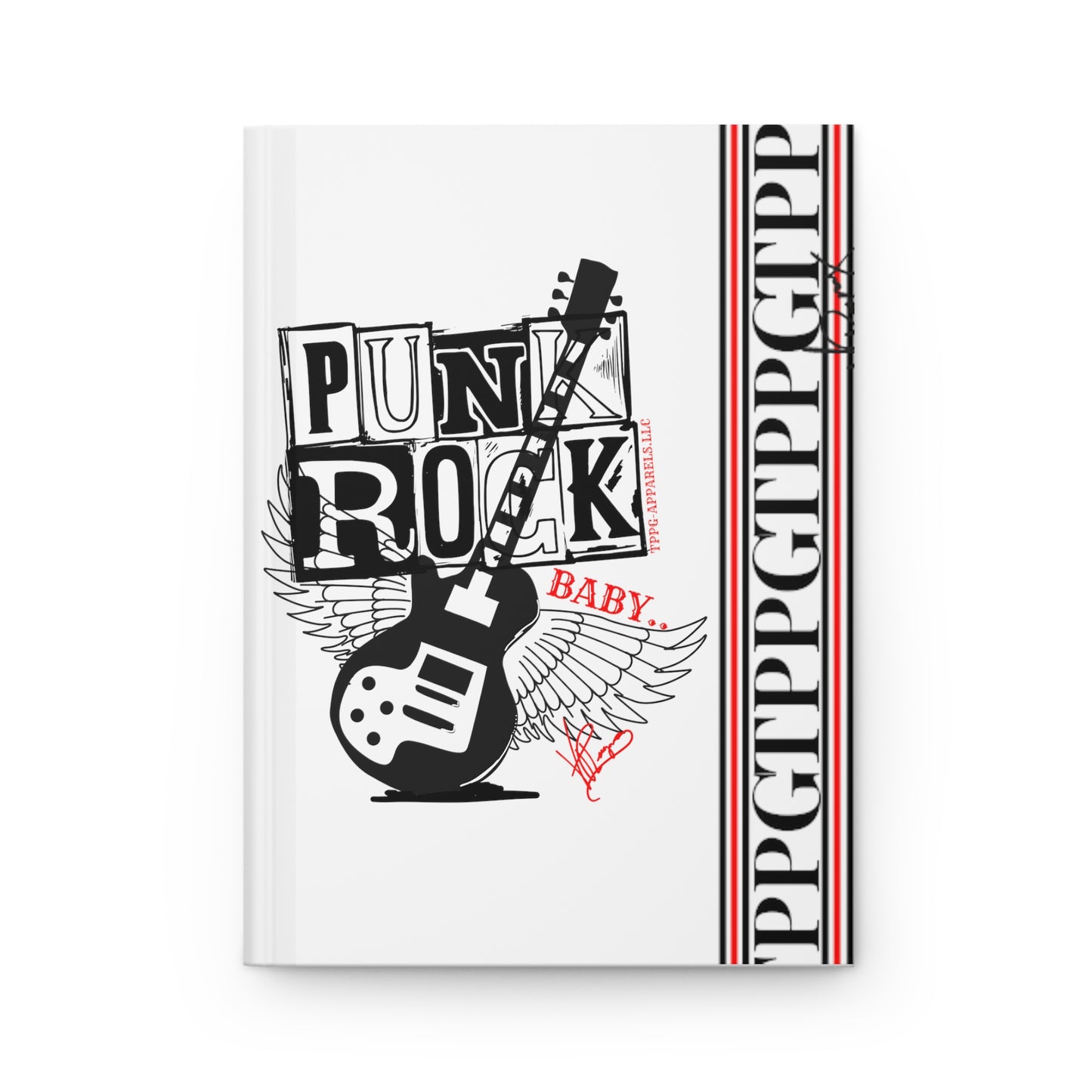 This 150 Lined pgs./75 Sheets - Matte Hardcover Journal from the "TPPG_Apparels"- Punk Rock Collection