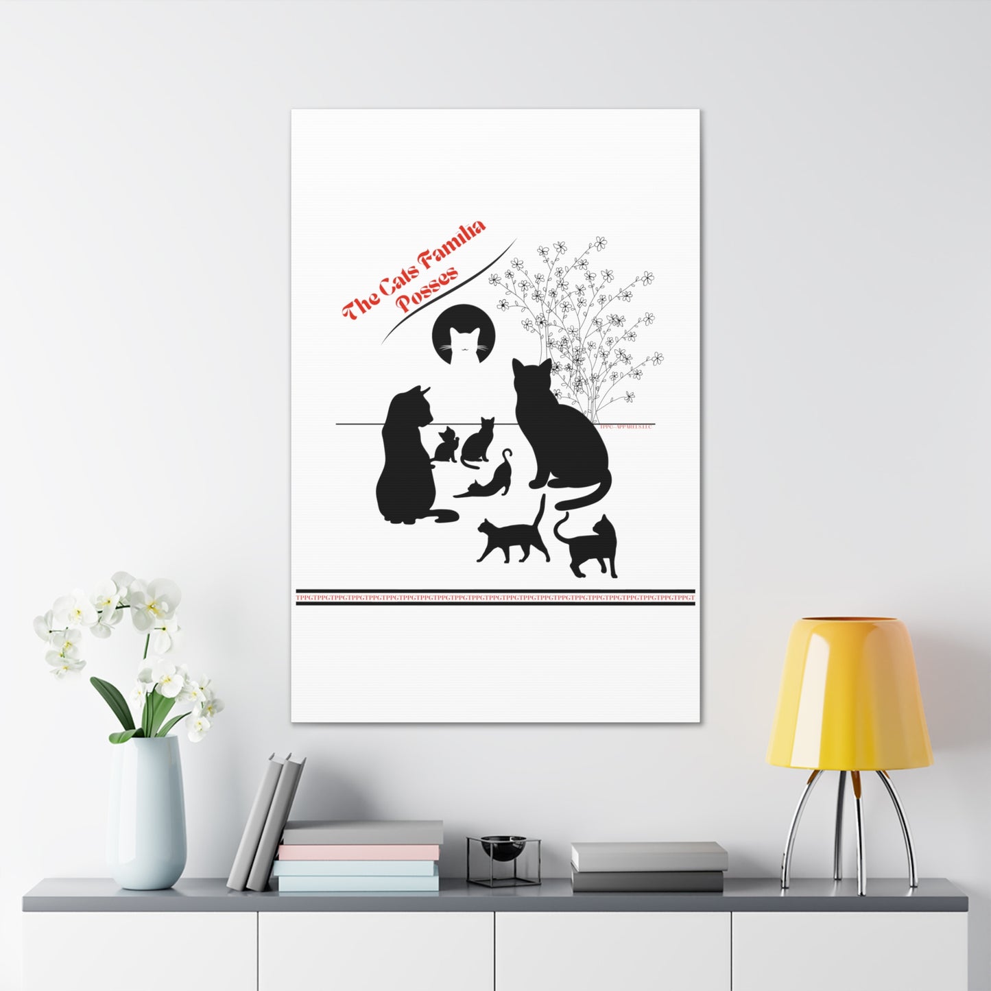 From our "TPPG Brand Pet Collection" - "The Cat Familia Posses.." Canvas Gallery Wraps in White