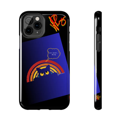 Our Cutest "Goo Night Meow.." Pet Designs (in a Bold Purple/Blue/Black Base Color) Verision from the 'TPPG Collection' Line carries Several sizes of the "iPhone Series" Tough Phone Cases