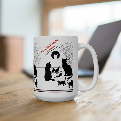 White 15oz Cute "Ailurophile Lover" Style Ceramic Mug-By the 'TPPG-Apparels' Brand Collection