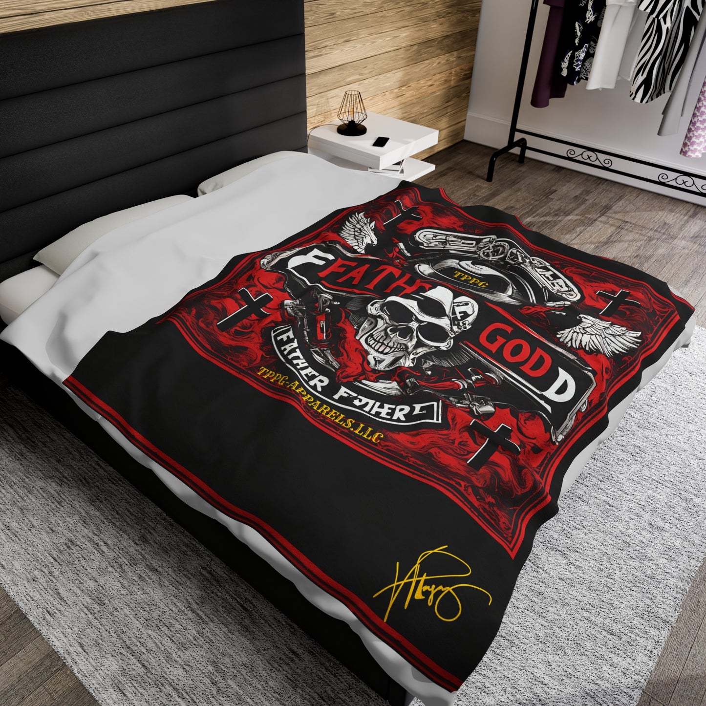 Plush "Father God Bikers" Blanket