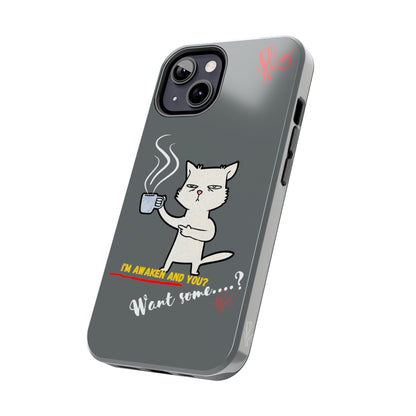 Another Lovely Grey - Cutie "Coffee Cat" Pet Design Verision from the 'TPPG Collection' Line carries Several sizes of the "iPhone Series" Tough Phone Cases