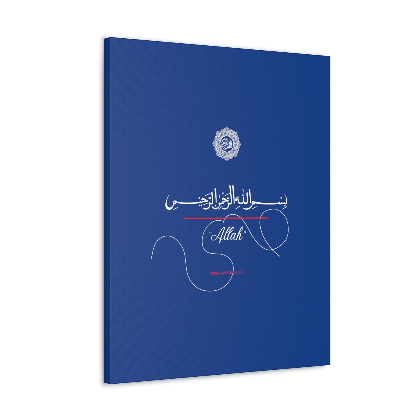 From our "TPPG Brand Arabic Faith Collection" - "Allah.." Canvas Gallery Wraps in Blue/White