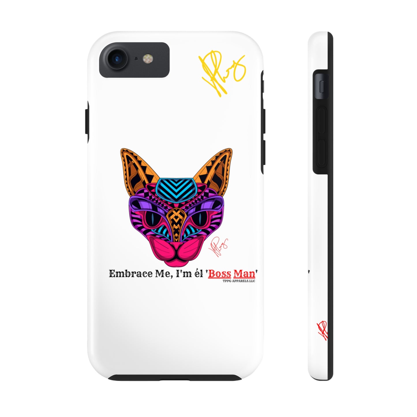 Cat Custom Designs Phone Cases - iPhone/Samsung Galaxy & Google Pixel (Multi-Colored White)