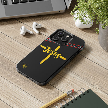 'iPhone Case' of A "Jesus/Faith" (Black)-Cute Cross Design 'TPPG Faith Collection'