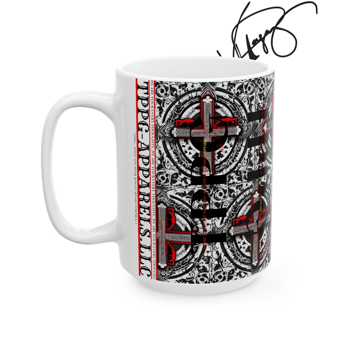 Mystical "TPPG" Cross Ceramic Mug/Cup -11oz & 15oz