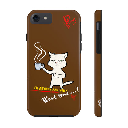 This Lovely Brown Coffee Color Tone - Cutie "Coffee Cat" Pet Design Verision from the 'TPPG Collection' Line carries Several sizes of the "iPhone Series" Tough Phone Cases