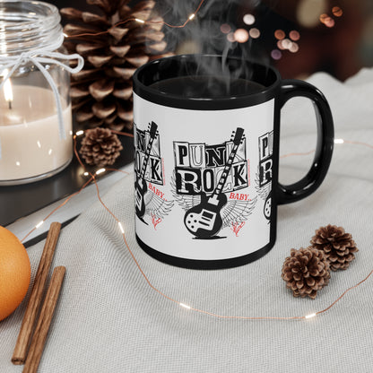 Black "Punk Rock Babe" Glossy Finish 11oz Coffee/Tea Mug - from the 'TPPG-Apparels' Brand Collection