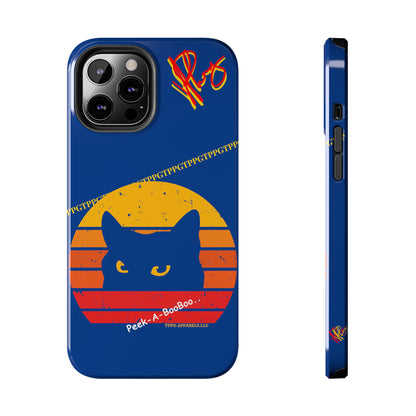 Custom Cat Design Phone Cases "Peek-A-BOOO.." (Black Multi-Colored)