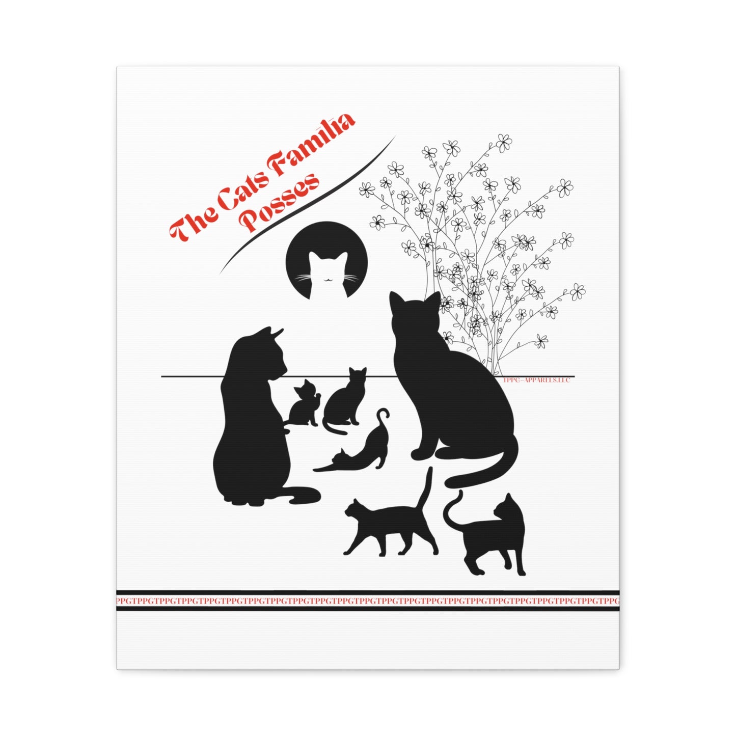 From our "TPPG Brand Pet Collection" - "The Cat Familia Posses.." Canvas Gallery Wraps in White