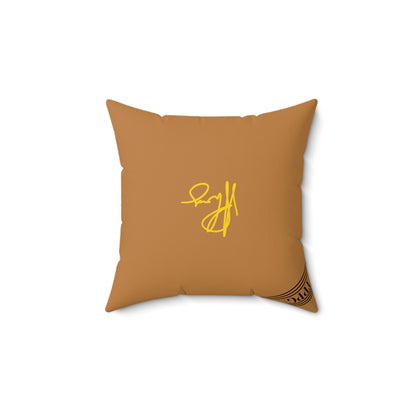 (Children) Spun Polyester ('1 side') Square Pillow (4 sizes-Lt. Brown Bgd) - By: "TPPG KIds Collection"