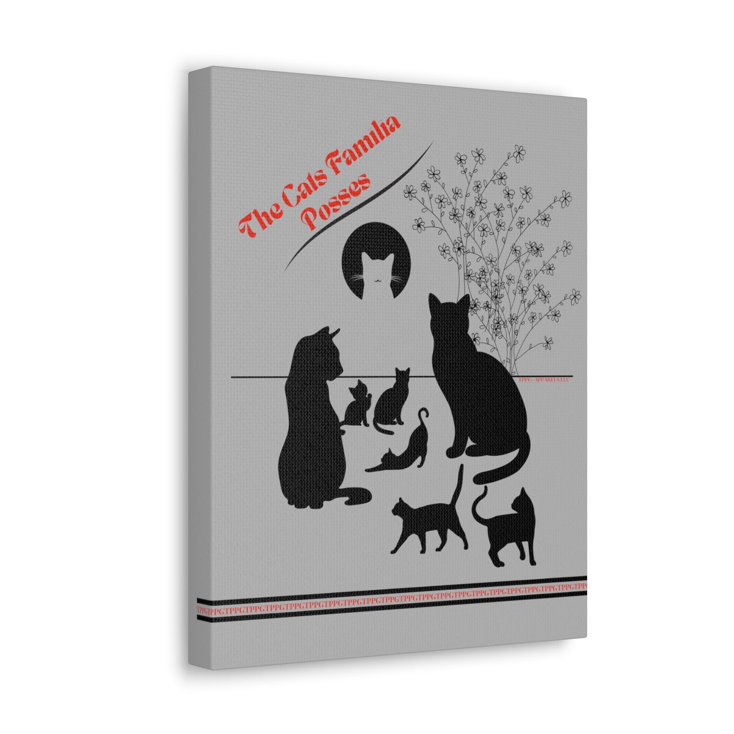 From our "TPPG Brand Pet Collection" - "The Cat Familia Posses.." Canvas Gallery Wraps in Lt. Grey