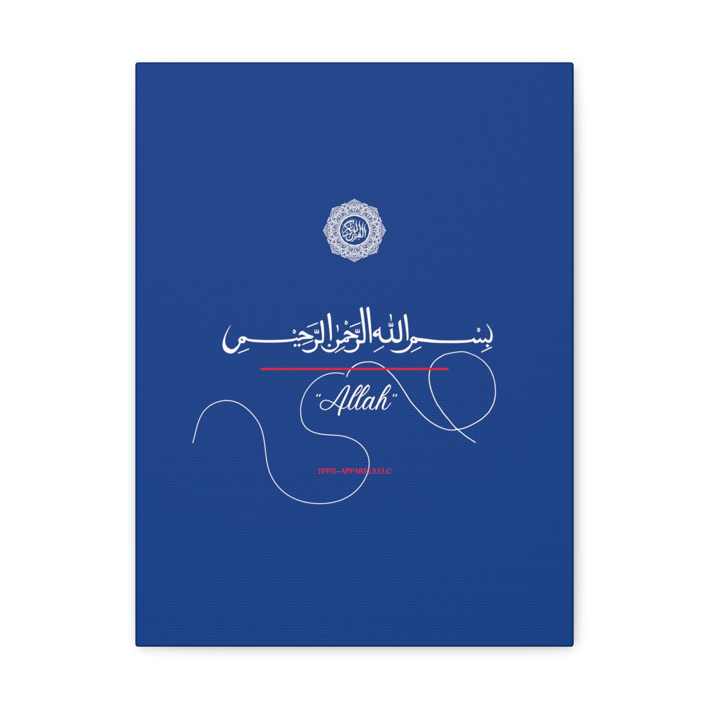 From our "TPPG Brand Arabic Faith Collection" - "Allah.." Canvas Gallery Wraps in Blue/White