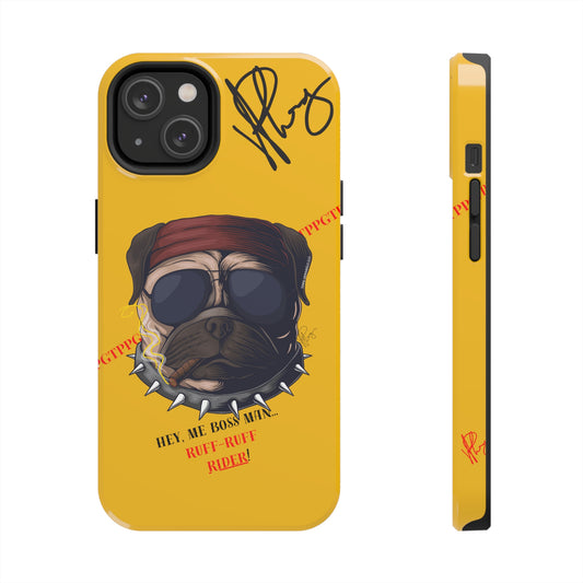 Custom Yellow 'Rufff Rider' Phone Case Yellow Base Color -  iPhone/Samsung Galaxy/Google Pixel