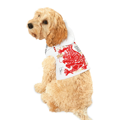 Chinese Lunar Holiday/New Year (Cute White & Red) Pet Hoodie by "TPPG-Apparels" Holiday Collections