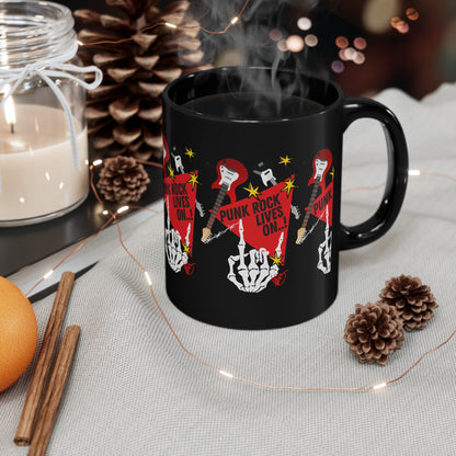 Black Glossy Finish 11oz Coffee/Tea Mug - from the 'TPPG-Apparels'  "ROCK ON" Collection